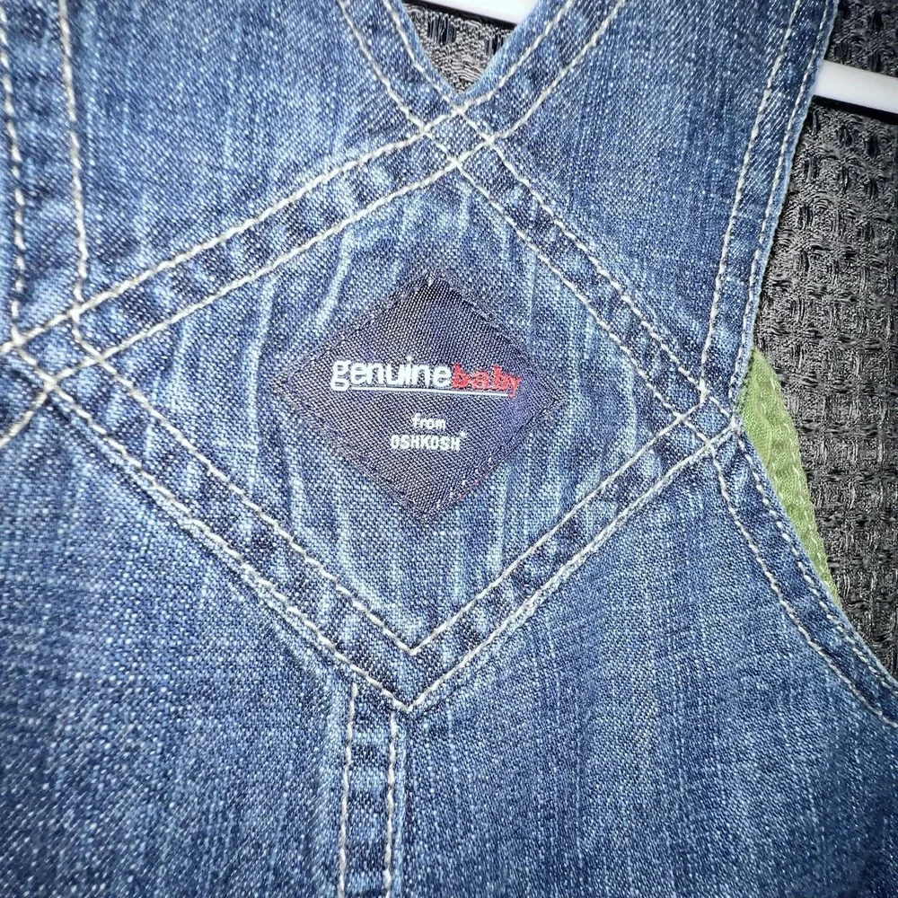 Oshkosh 3M Genuine Denim Bib Overall Baby Snap One Piece Blue Country Photo Prop